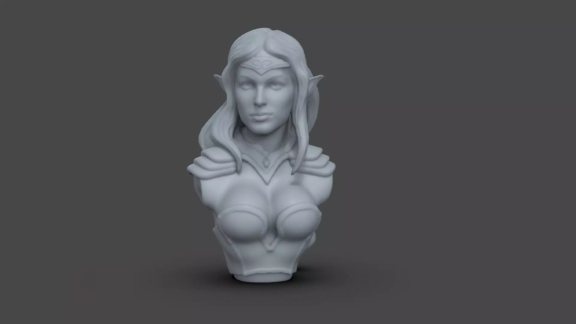 Elf Woman Bust 3D print model_0