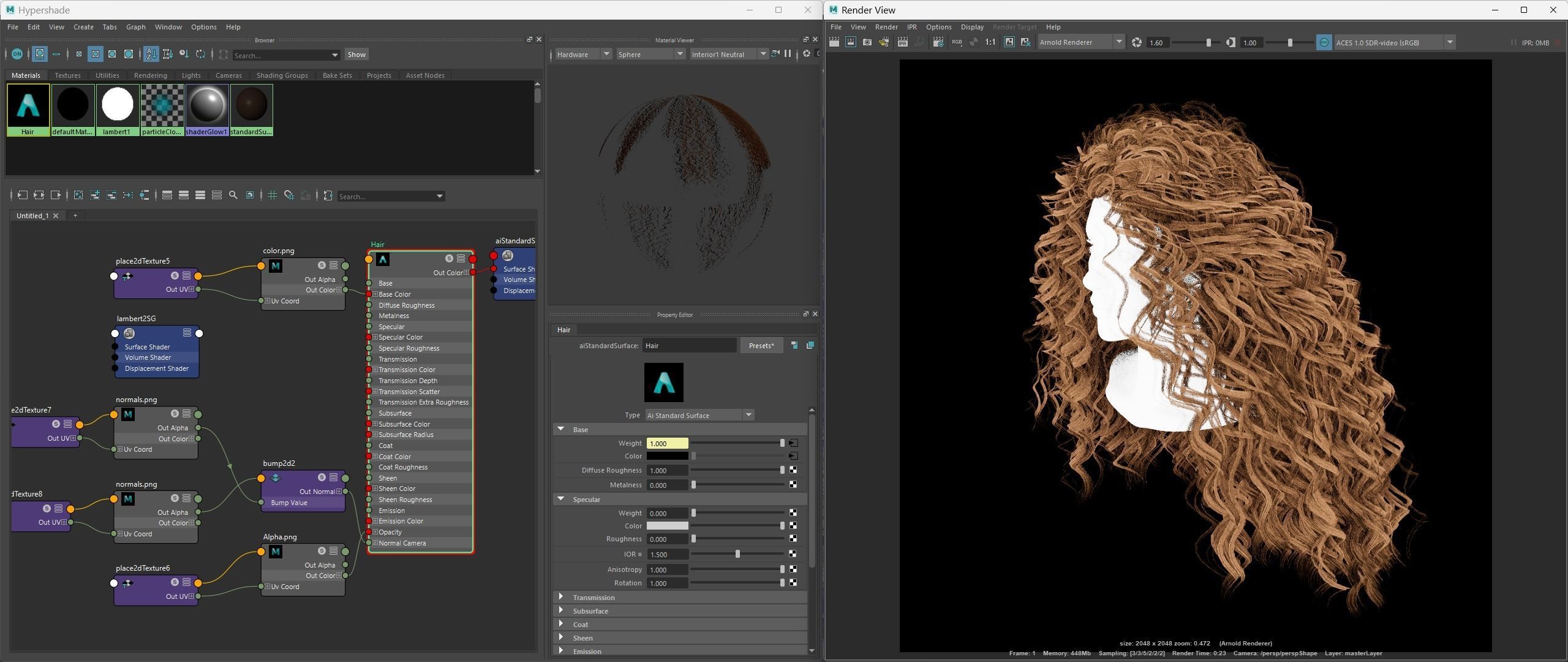 Realtime Haircard No38 Low-poly 3D model_4
