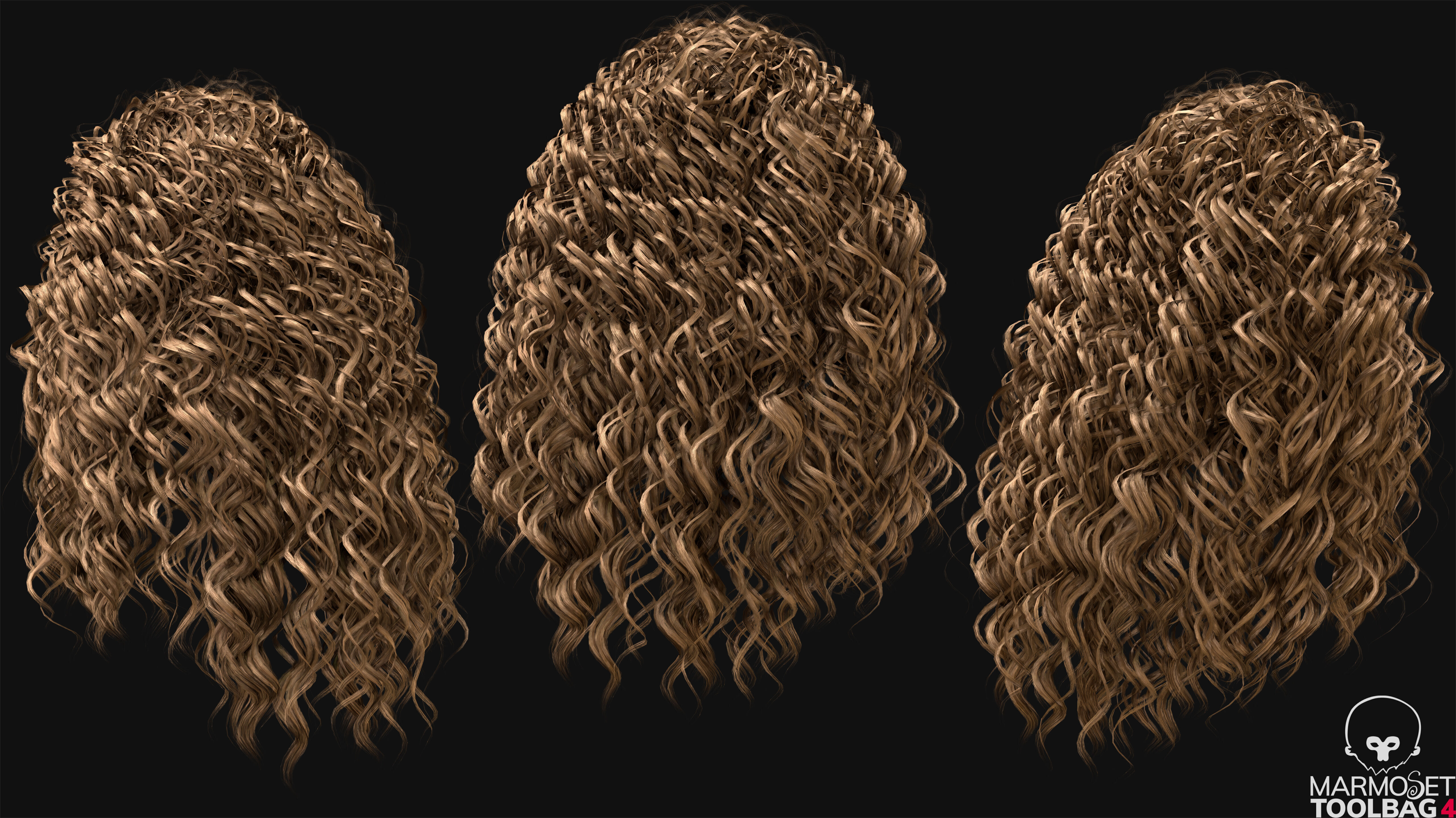 Realtime Haircard No38 Low-poly 3D model_7