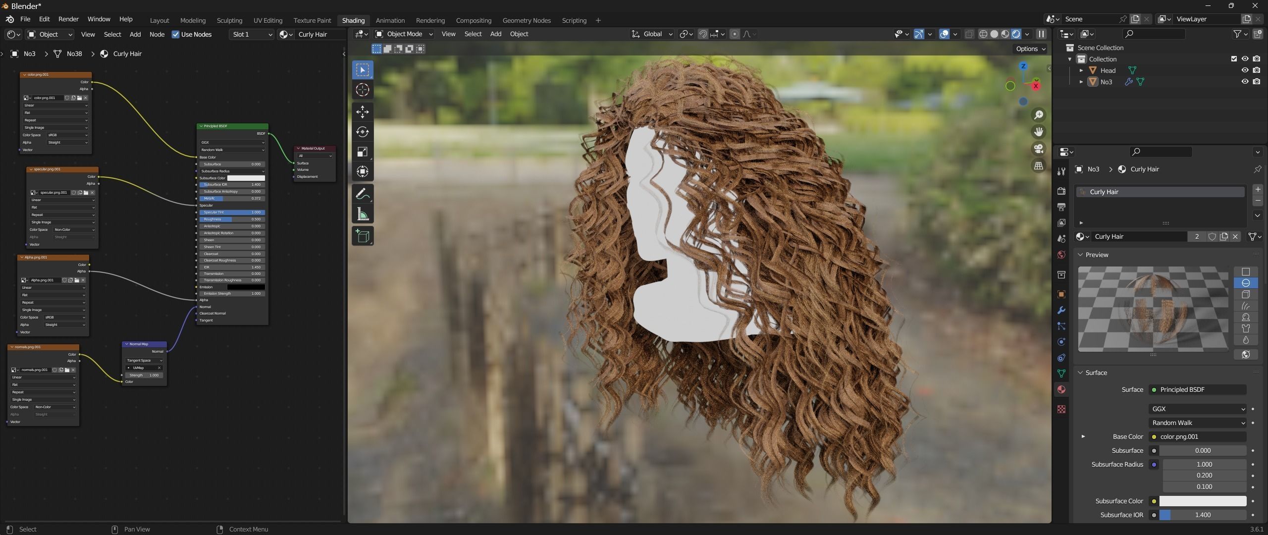 Realtime Haircard No38 Low-poly 3D model_1