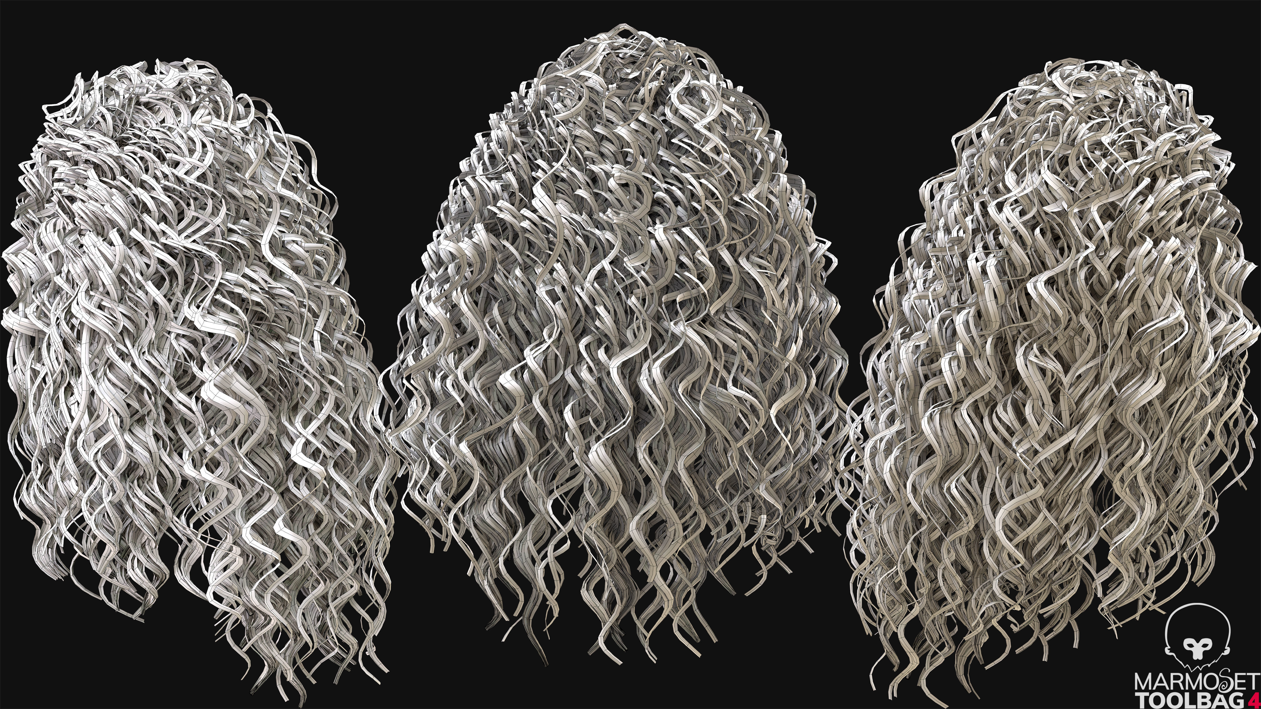 Realtime Haircard No38 Low-poly 3D model_8