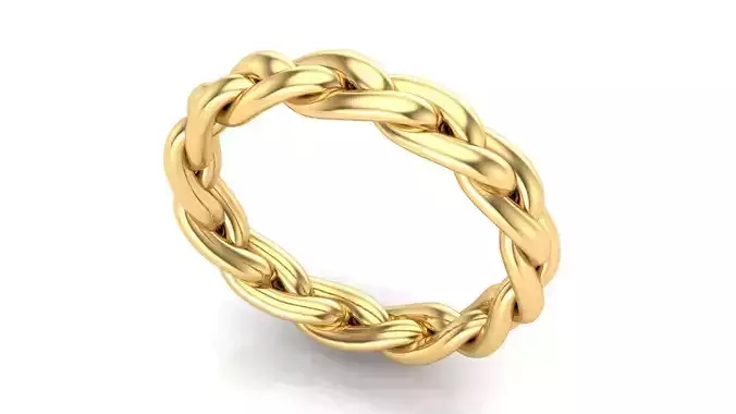 Wedding Band With Rope Design