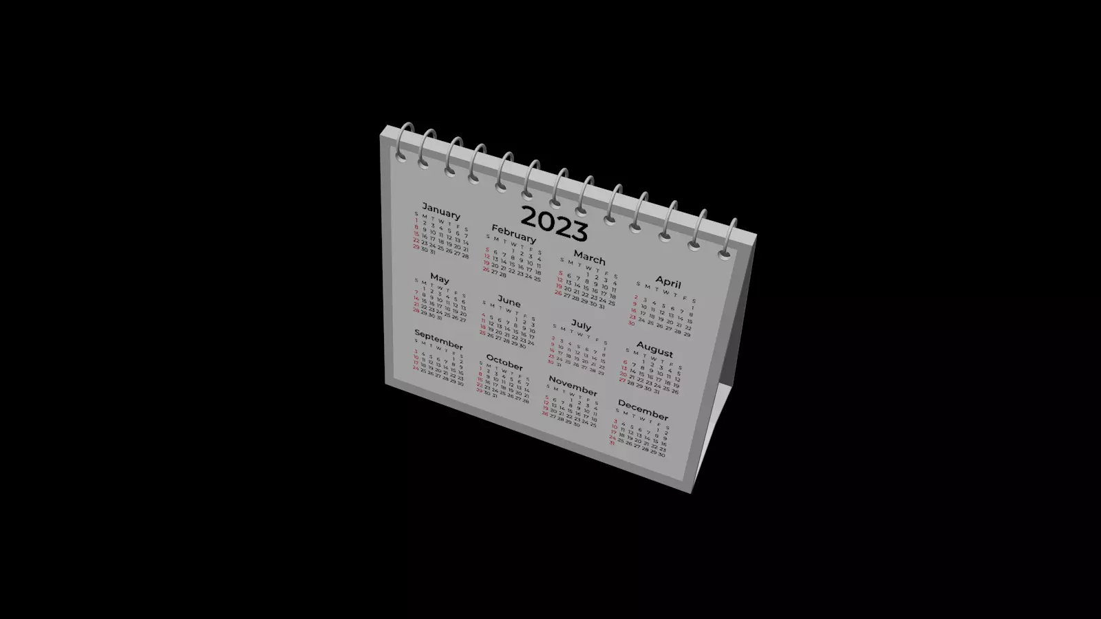 3D Calendar Free 3D model_0