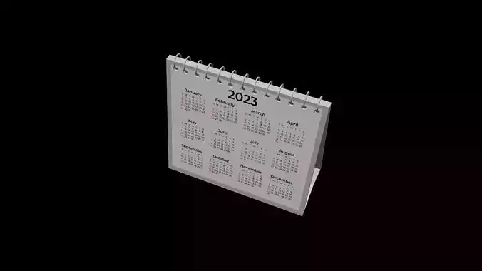 3D Calendar Free 3D model