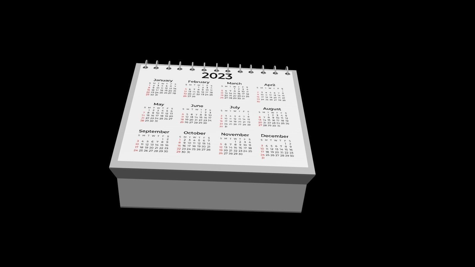 3D Calendar Free 3D model_1