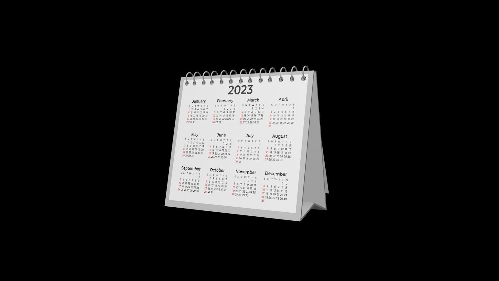 3D Calendar Free 3D model_2