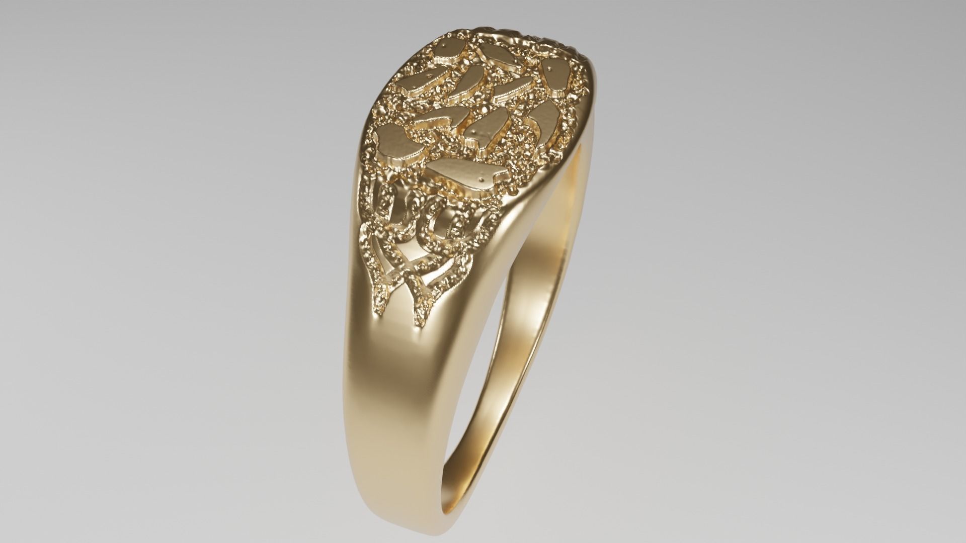 Nugget Ring 3D print model_3