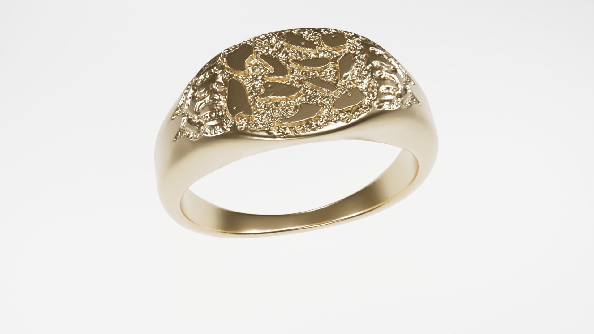 Nugget Ring 3D print model_1