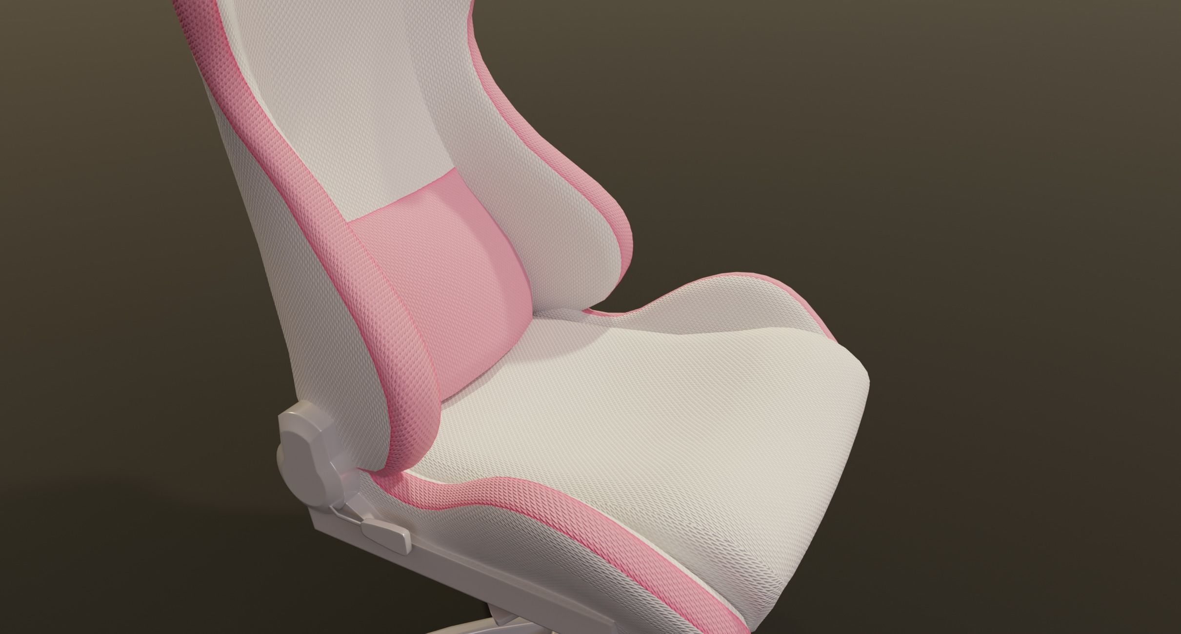 cute girl gaming chair gamer chair pink white modern cute Low-poly 3D model_3