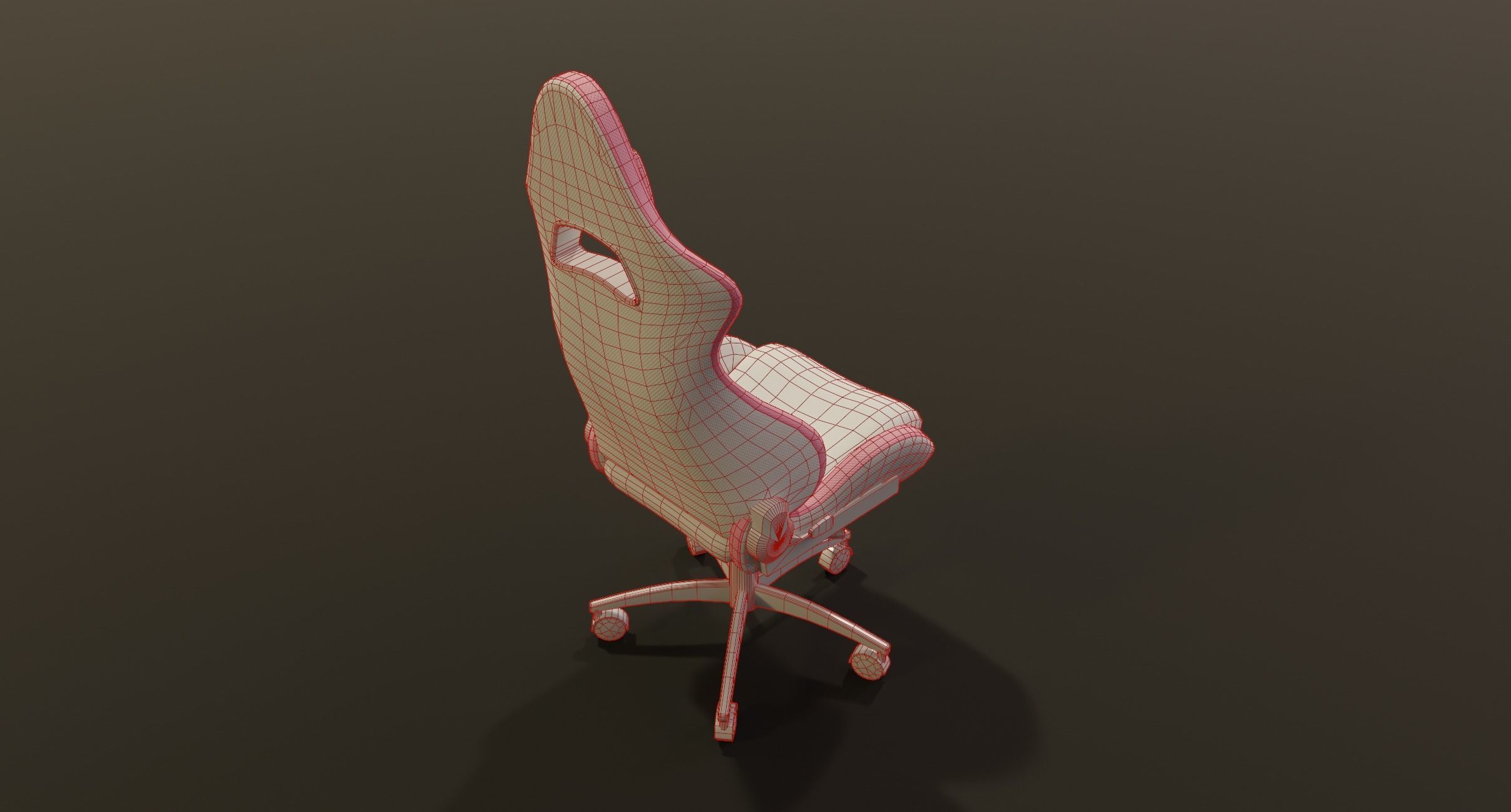cute girl gaming chair gamer chair pink white modern cute Low-poly 3D model_6