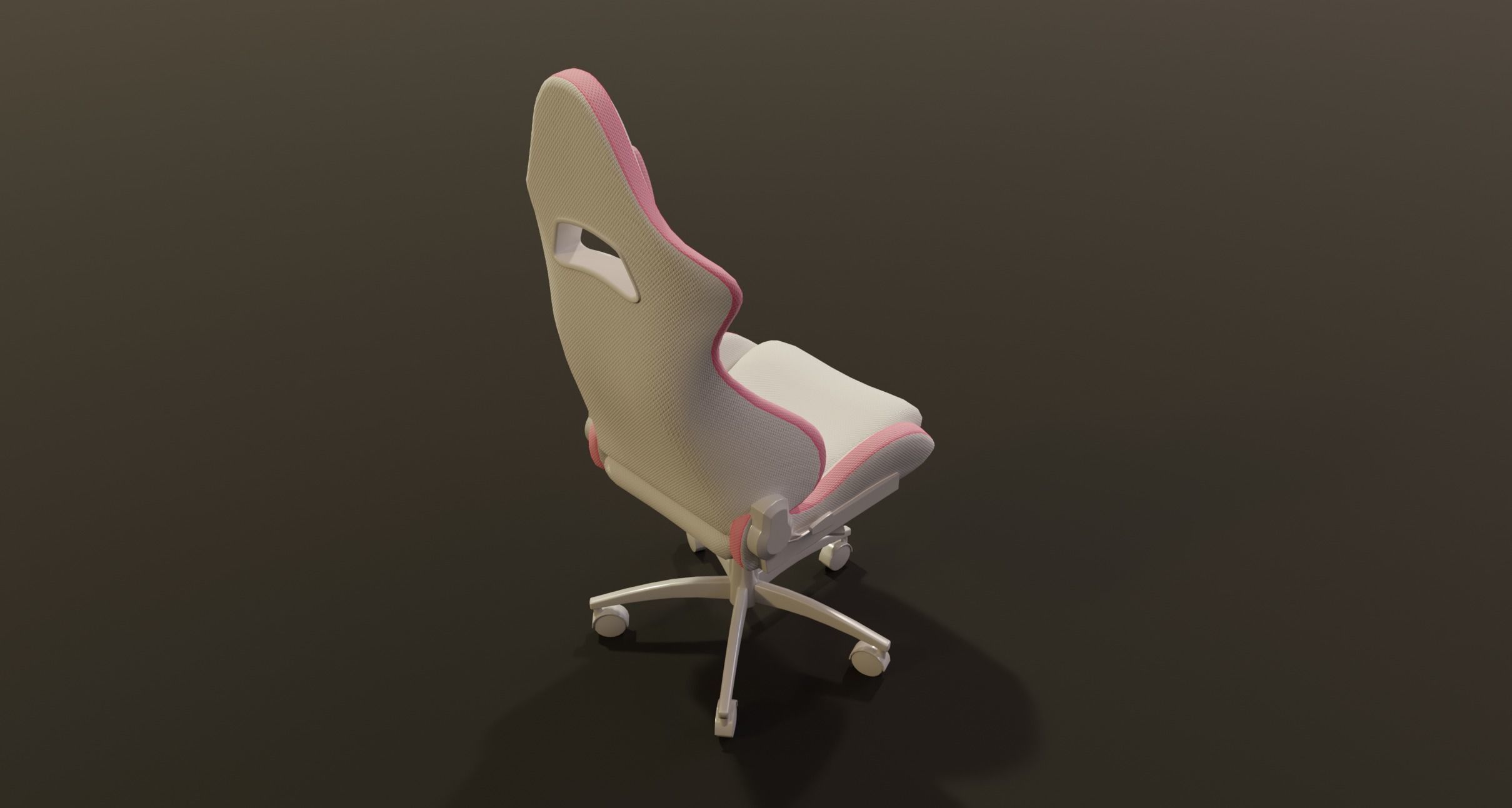 cute girl gaming chair gamer chair pink white modern cute Low-poly 3D model_5