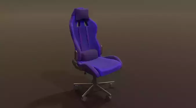 Neon style gaming chair blue colorful Low-poly 3D model