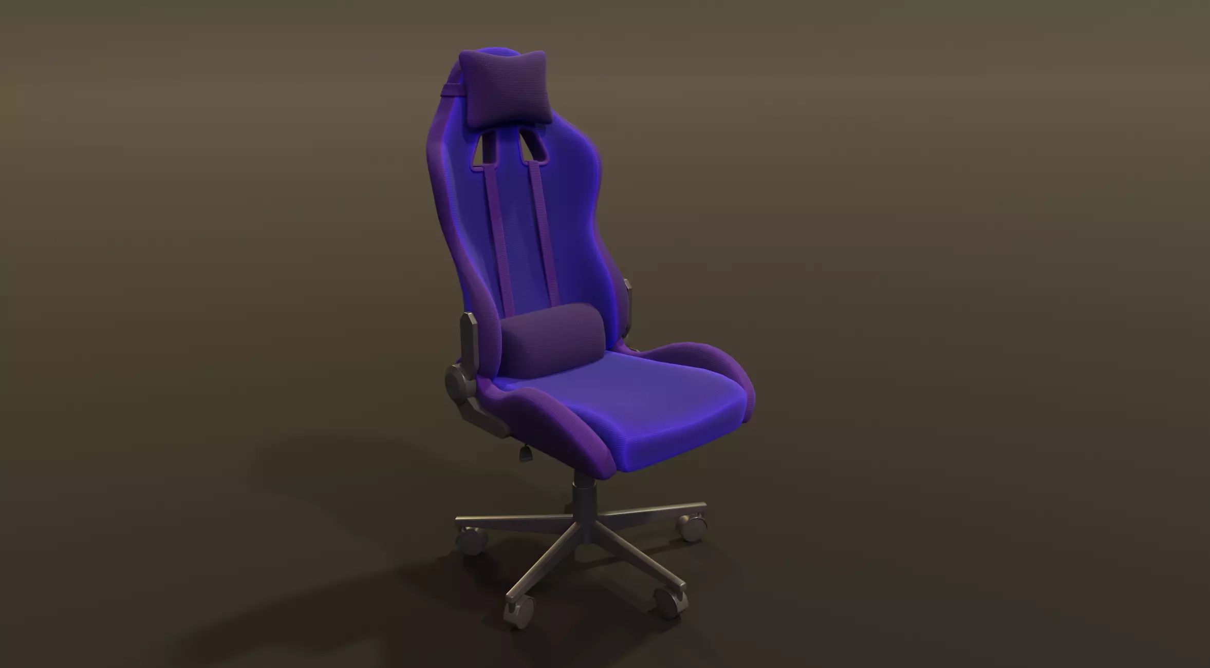 Neon style gaming chair blue colorful Low-poly 3D model