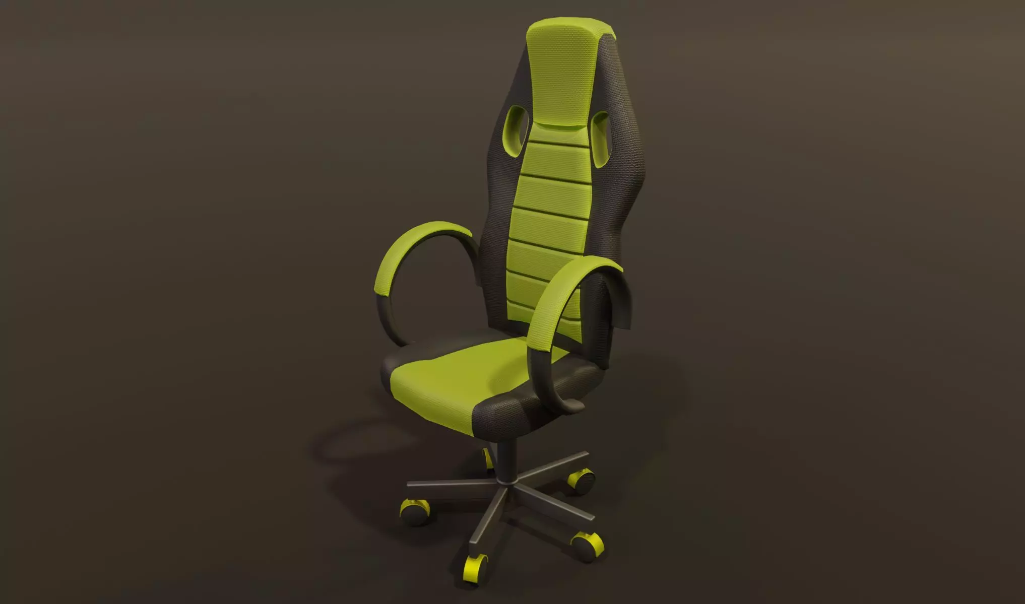 gaming chair neon green color gamer swivel chair Low-poly 3D model