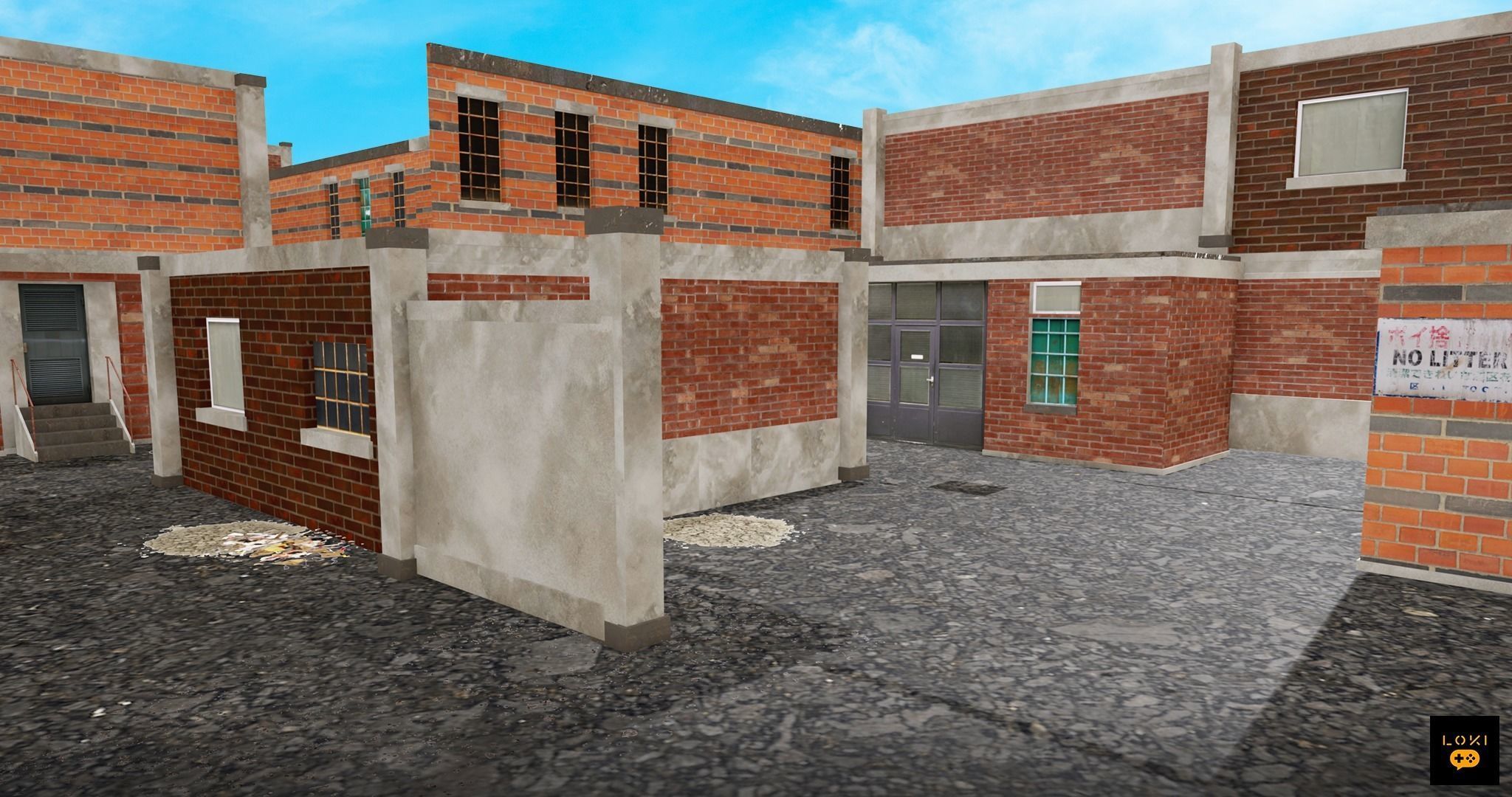 Abandoned Alley Environment - FPS Unity3D Game Ready Map Low-poly 3D model_1