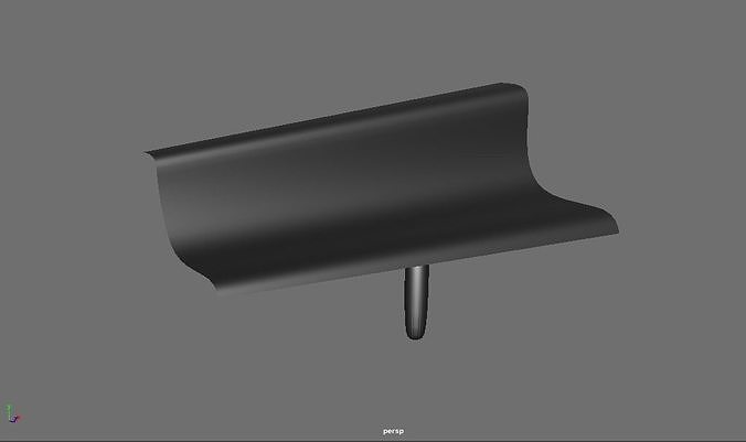 modern bench matte metal Low-poly 3D model