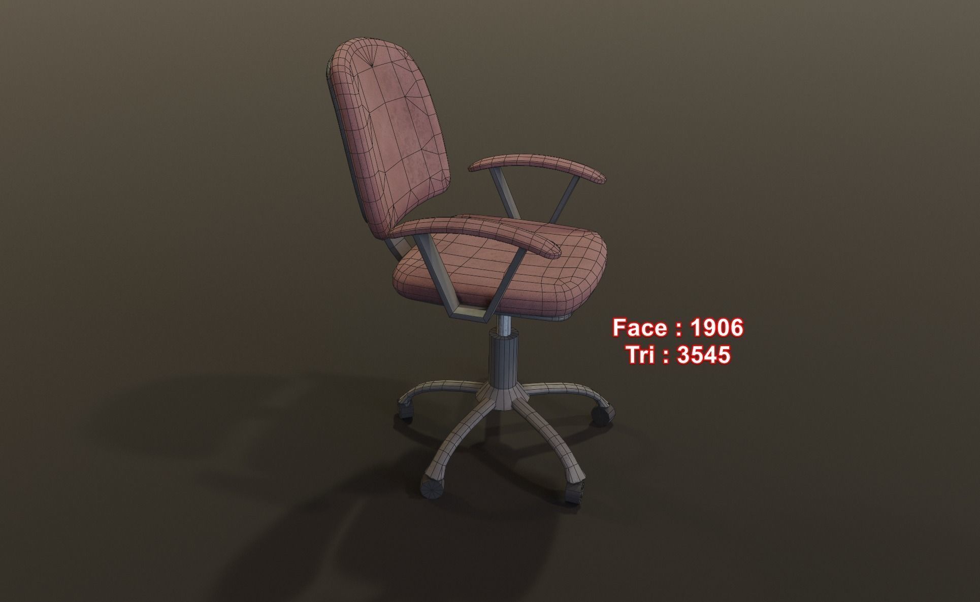 gaming gamer chair Old office style little dirty texture Free low-poly 3D model_1