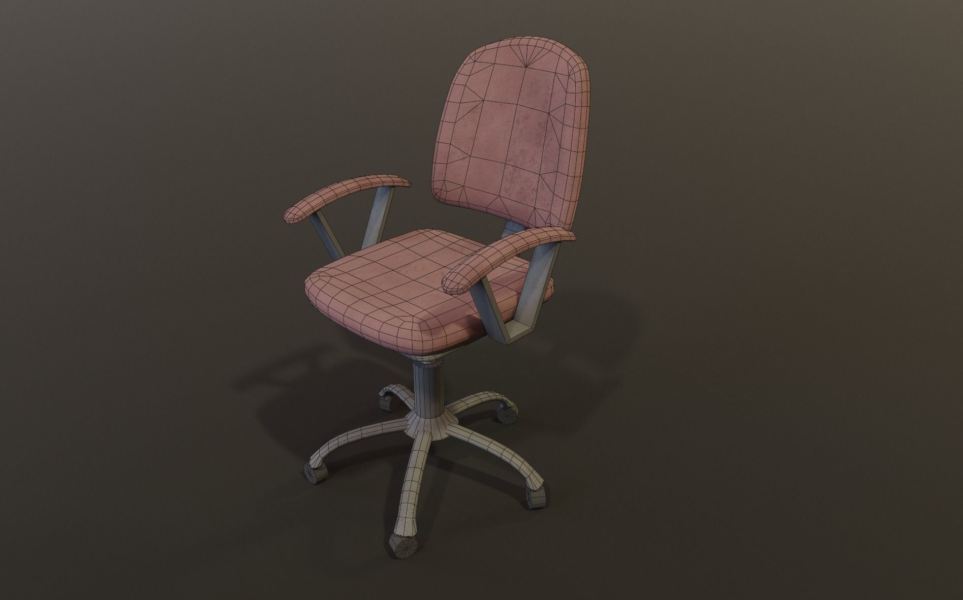 gaming gamer chair Old office style little dirty texture Free low-poly 3D model_5