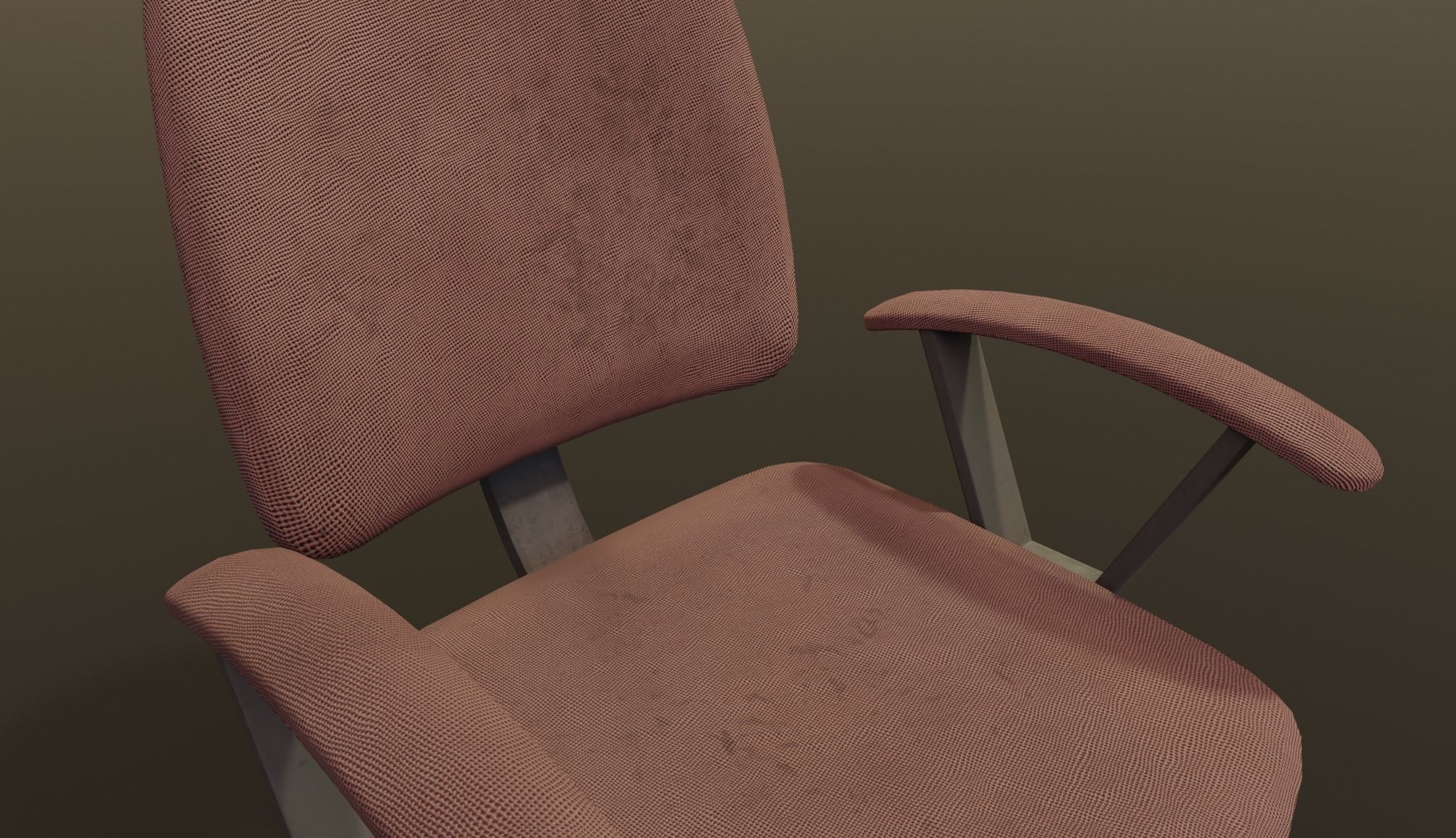 gaming gamer chair Old office style little dirty texture Free low-poly 3D model_8