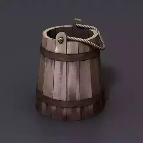 Wooden bucket 3D model