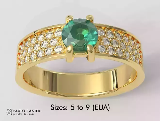 Round Gemstone Classic Ring