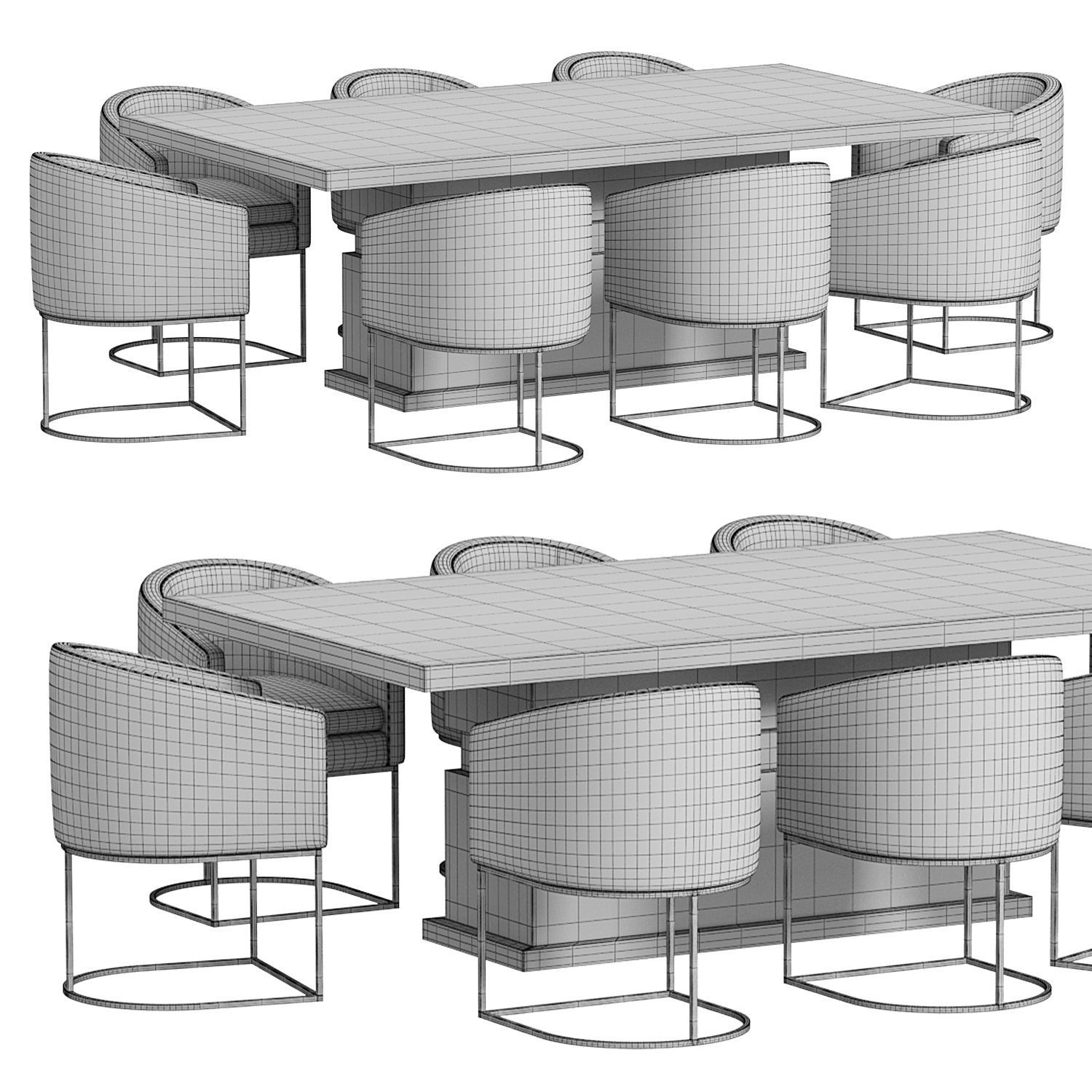 Dining Table BARNA by cazarina 3D model_2