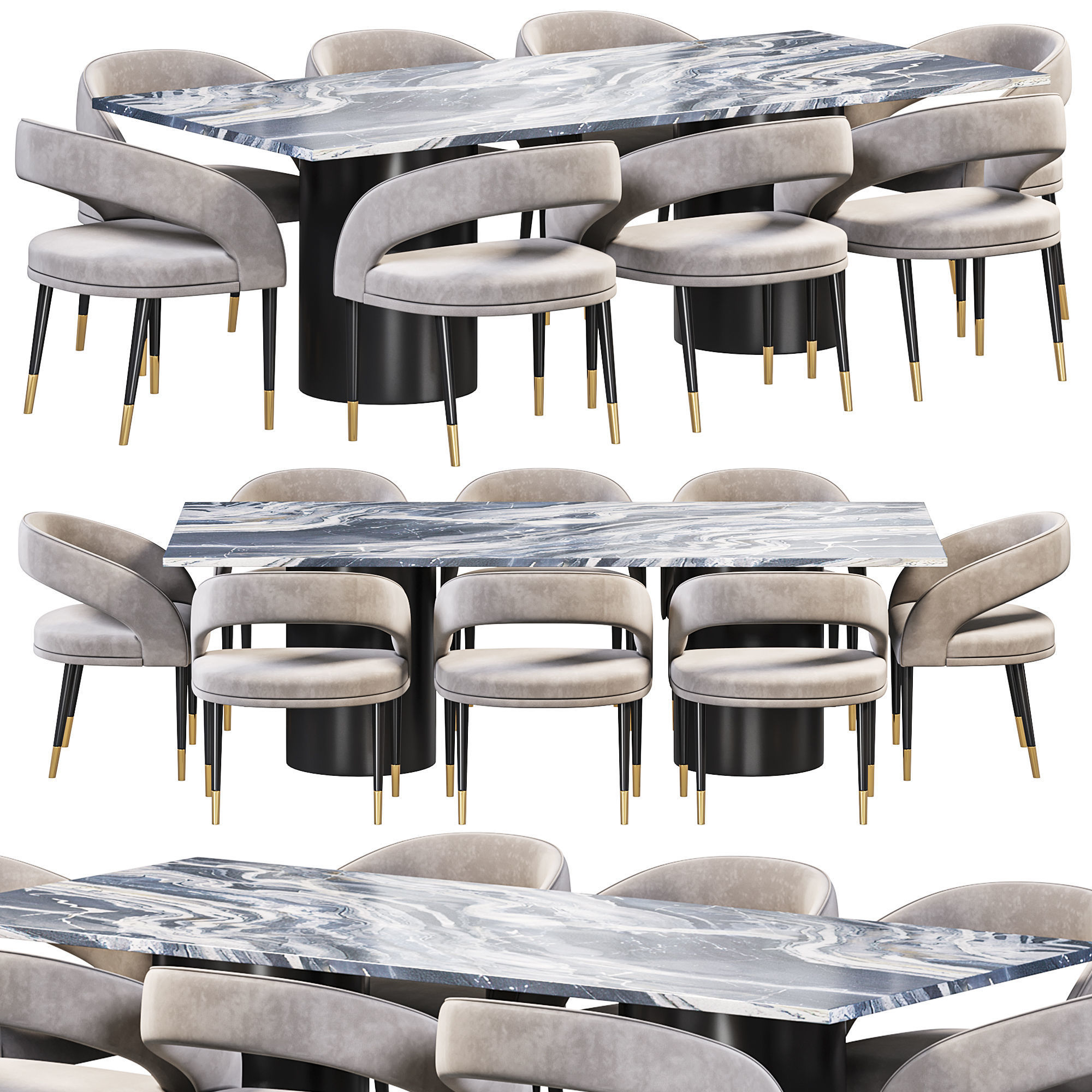 Dining Table BILERA by Cazarina 3D model_1