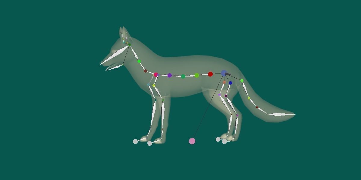 Red Fox Animals Low-poly 3D model_5