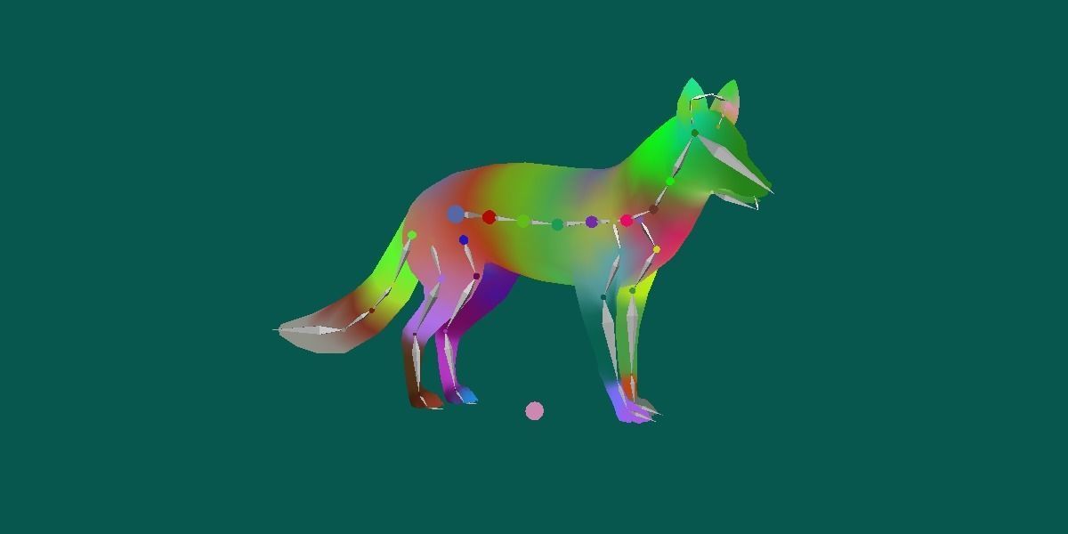 Red Fox Animals Low-poly 3D model_9