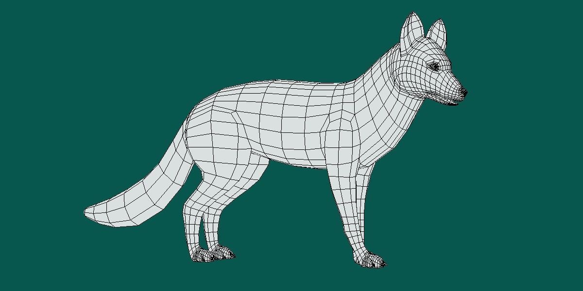 Red Fox Animals Low-poly 3D model_15