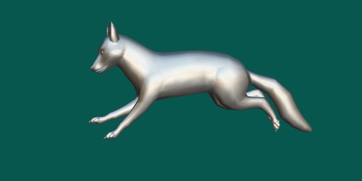 Red Fox Animals Low-poly 3D model_13