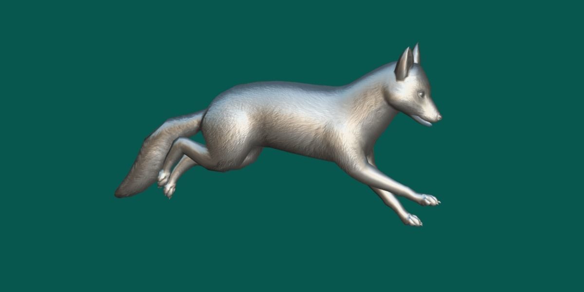 Red Fox Animals Low-poly 3D model_14