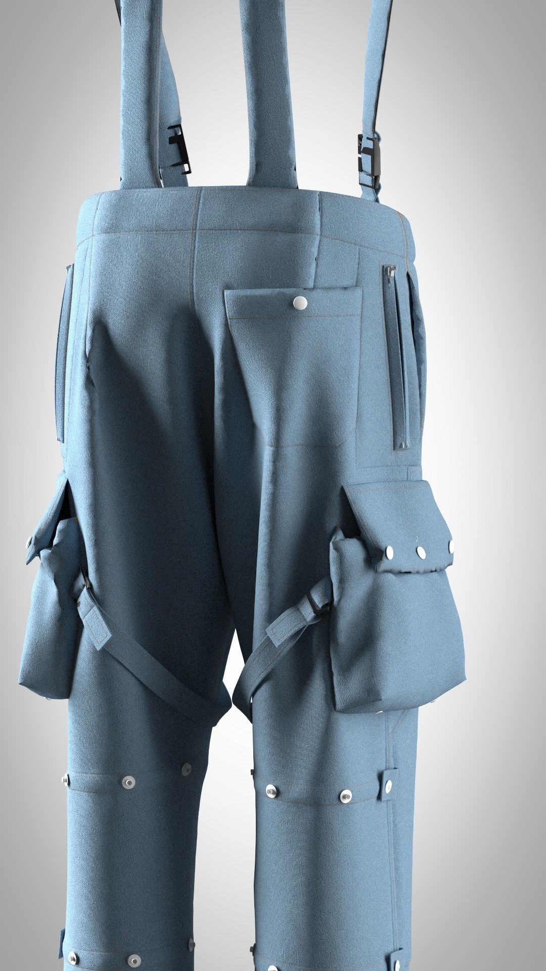 Denim Ski Pant 3D model_3