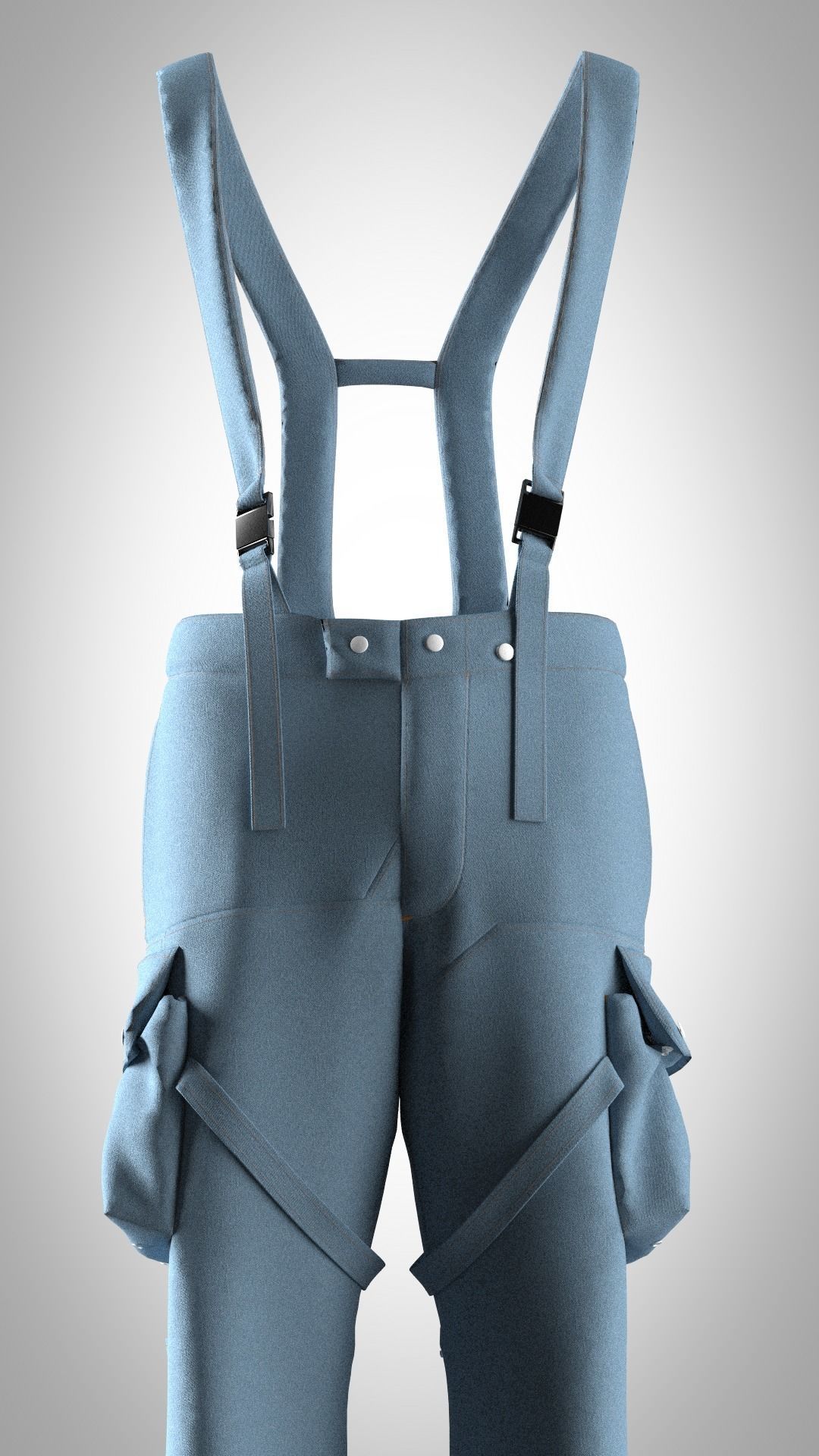 Denim Ski Pant 3D model_4