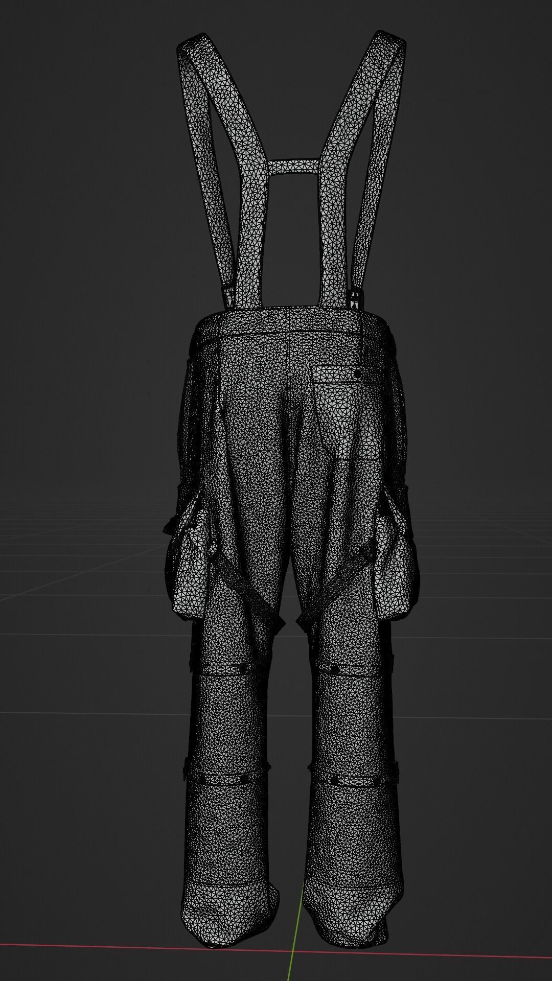 Denim Ski Pant 3D model_7
