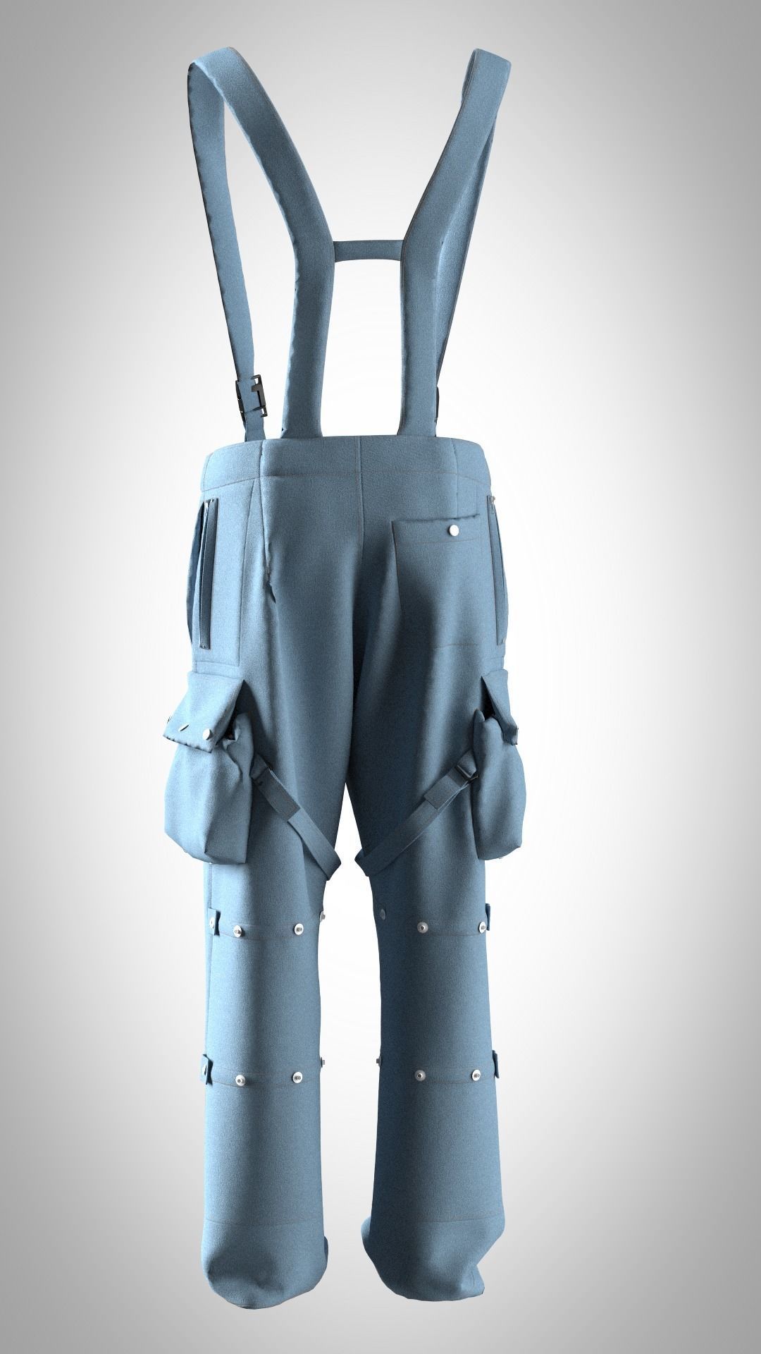 Denim Ski Pant 3D model_2