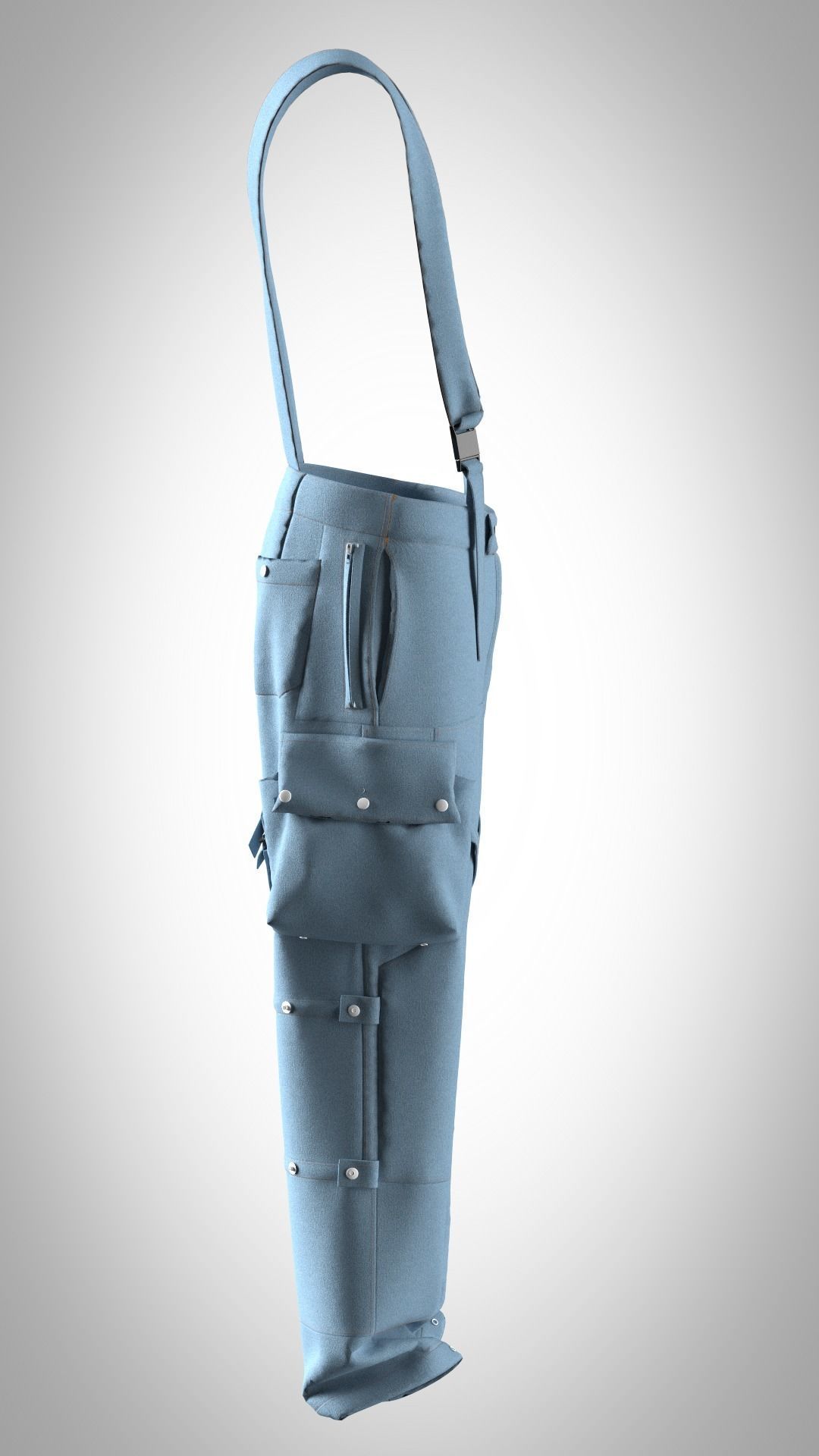 Denim Ski Pant 3D model_1