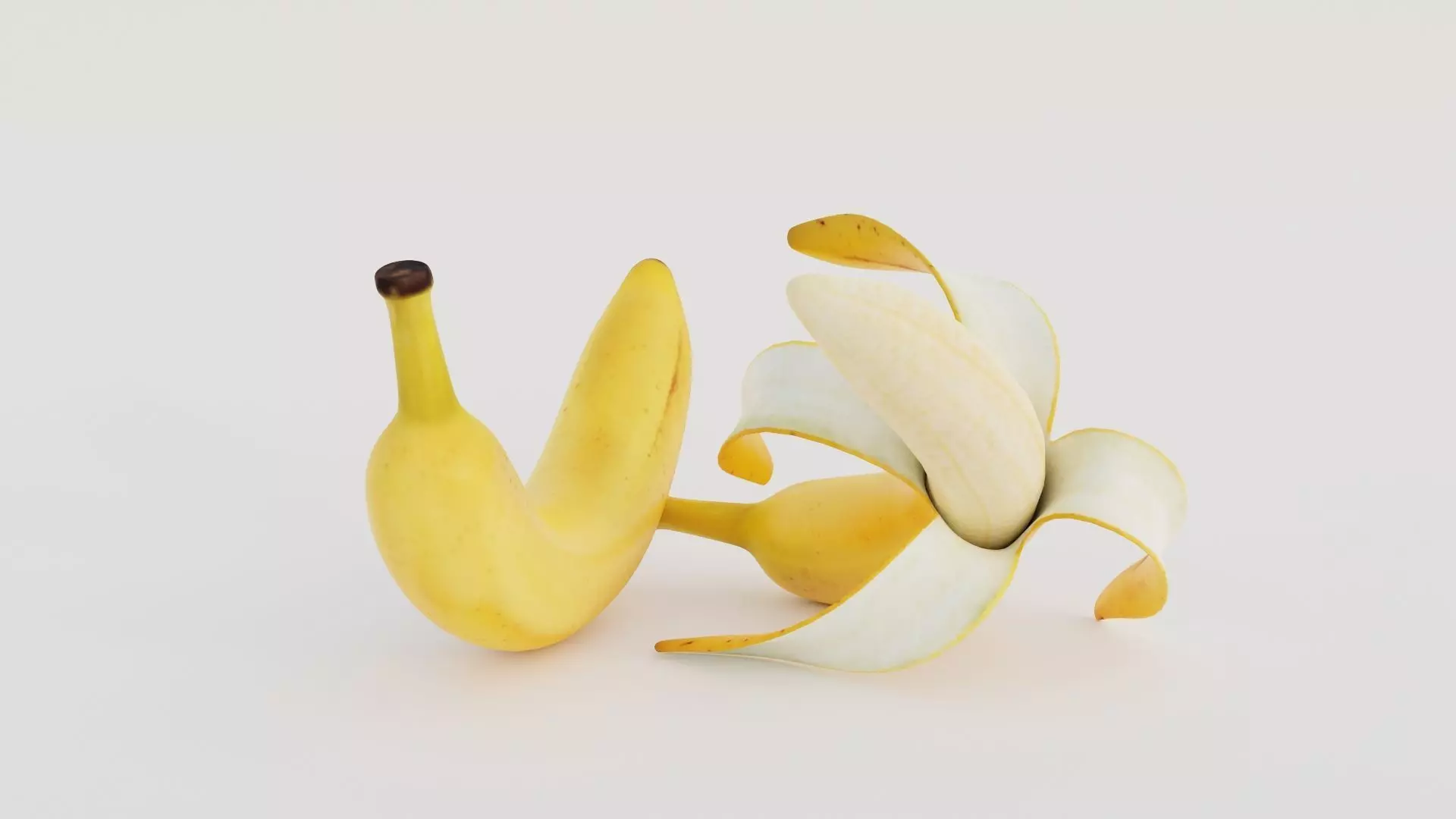 Realistic Banana Low-poly 3D model_0