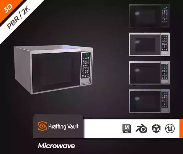 Microwave Low-poly 3D model