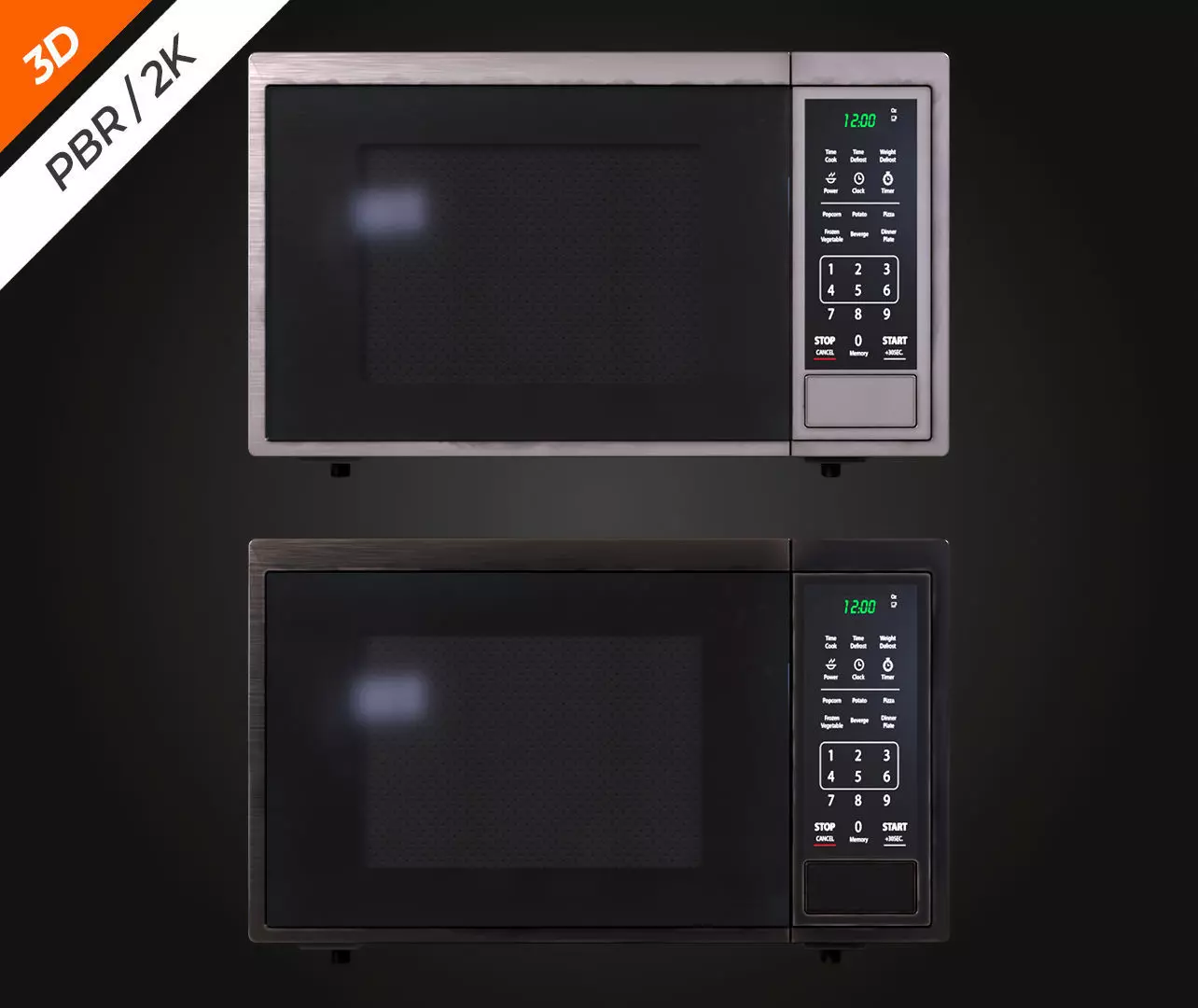 Microwave Low-poly 3D model_6
