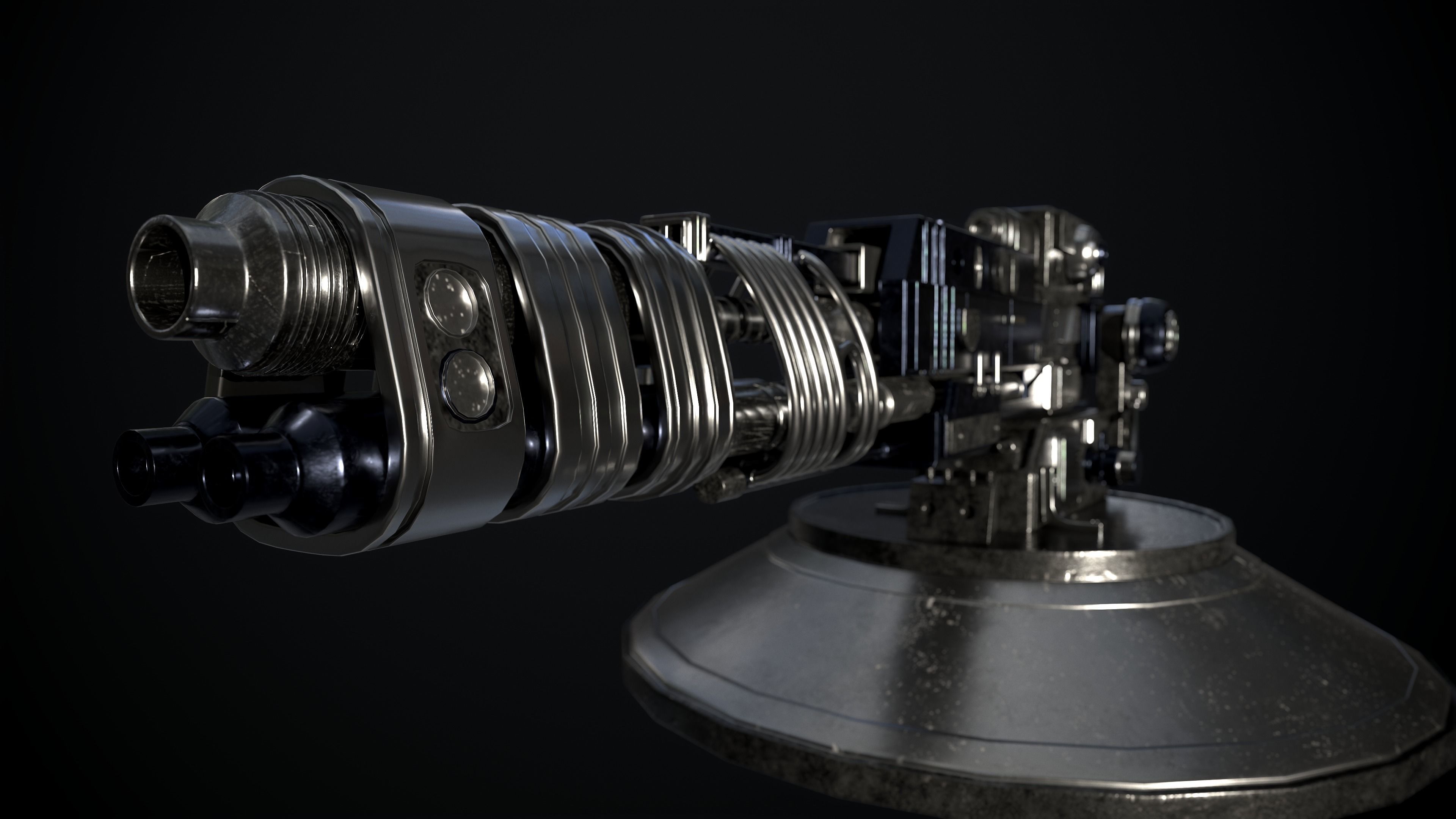 machine gun Low-poly 3D model_5