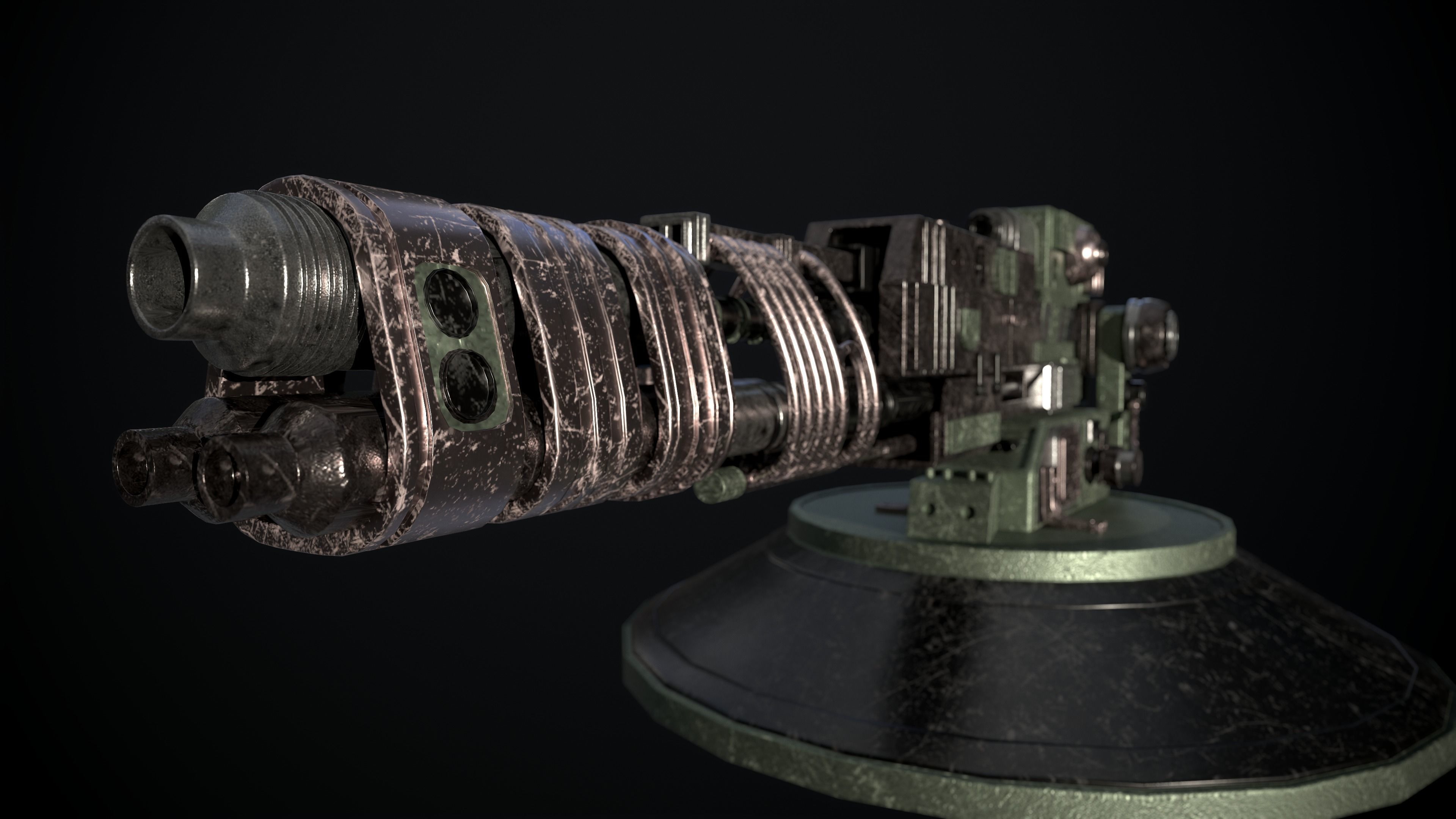 machine gun Low-poly 3D model_6