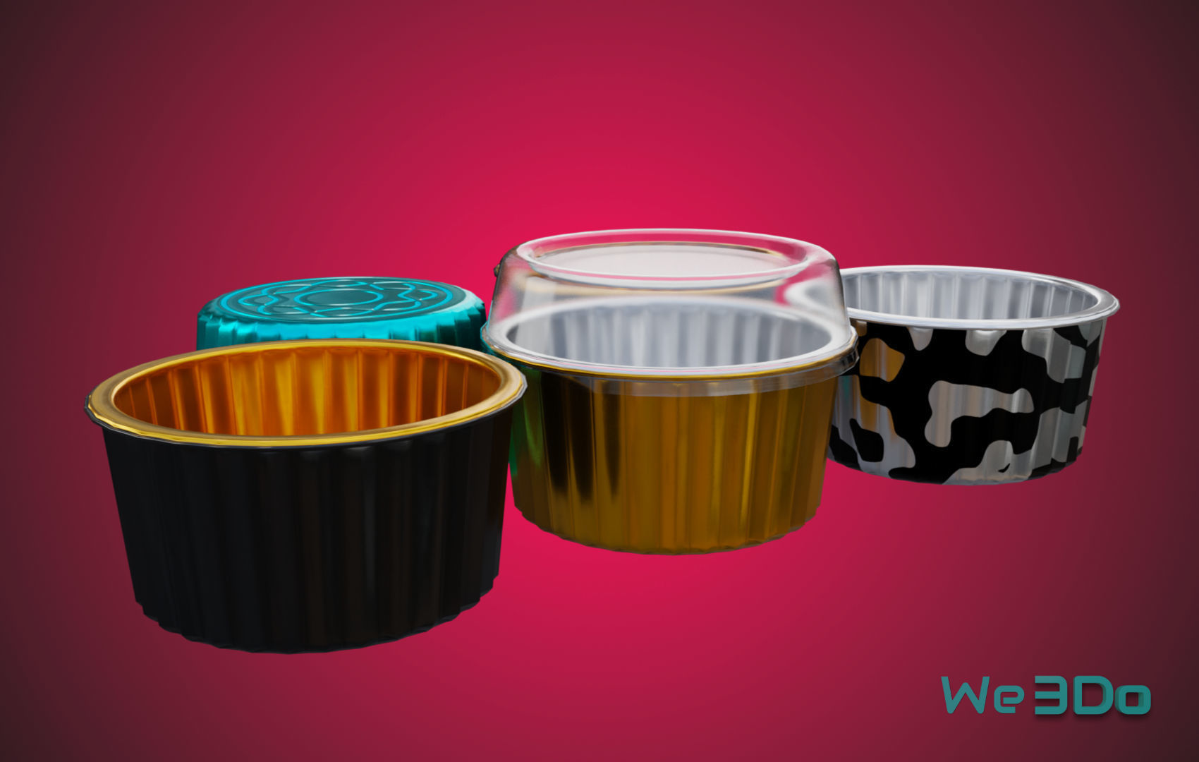 Pack 10 Food-Storage Containers - Low Poly  3D Model Collection_12