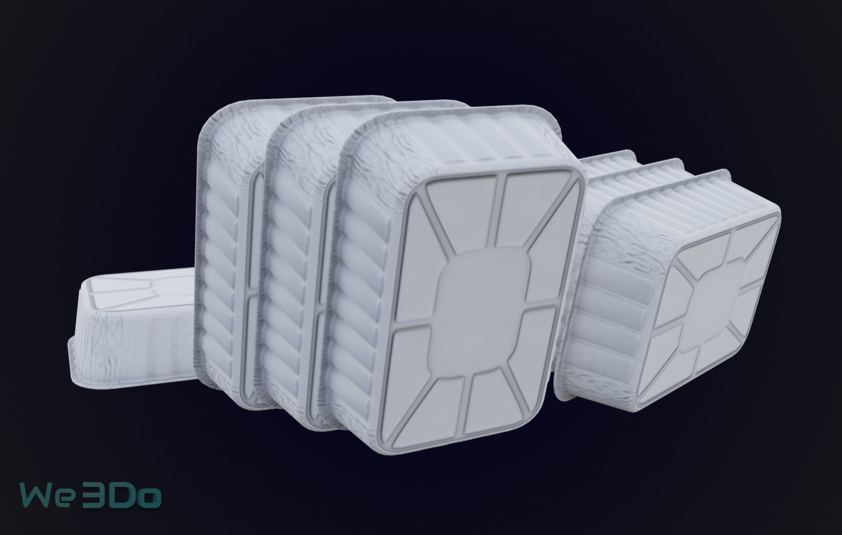 Pack 10 Food-Storage Containers - Low Poly  3D Model Collection_14