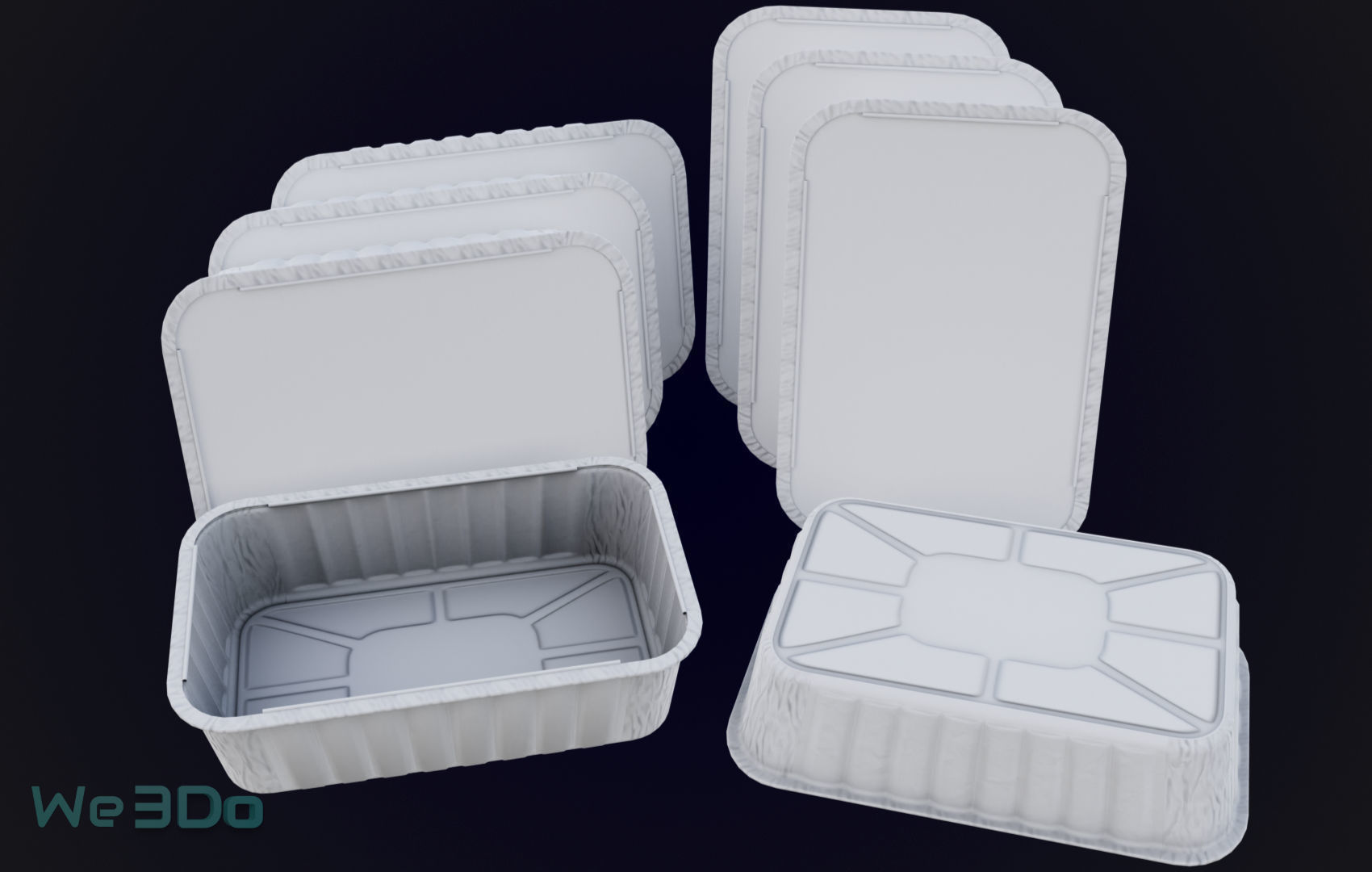 Pack 10 Food-Storage Containers - Low Poly  3D Model Collection_17