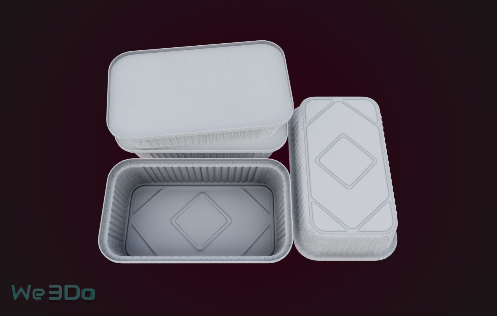 Pack 10 Food-Storage Containers - Low Poly  3D Model Collection_13