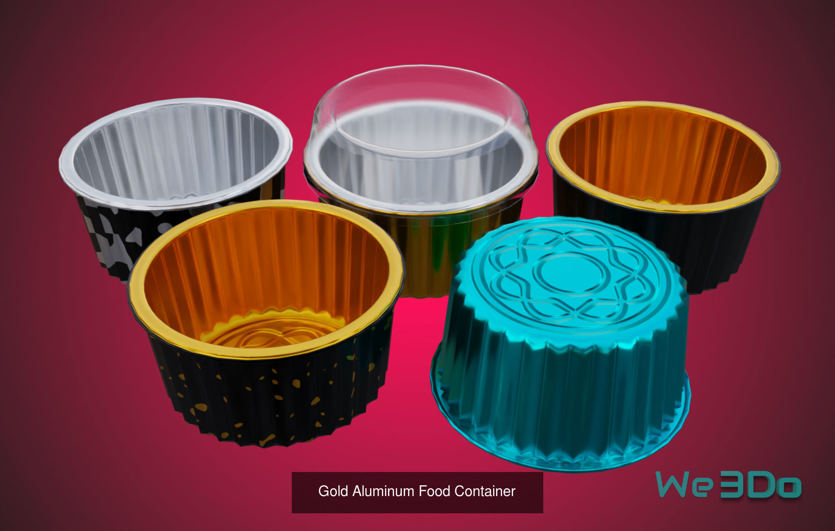 Pack 10 Food-Storage Containers - Low Poly  3D Model Collection_5