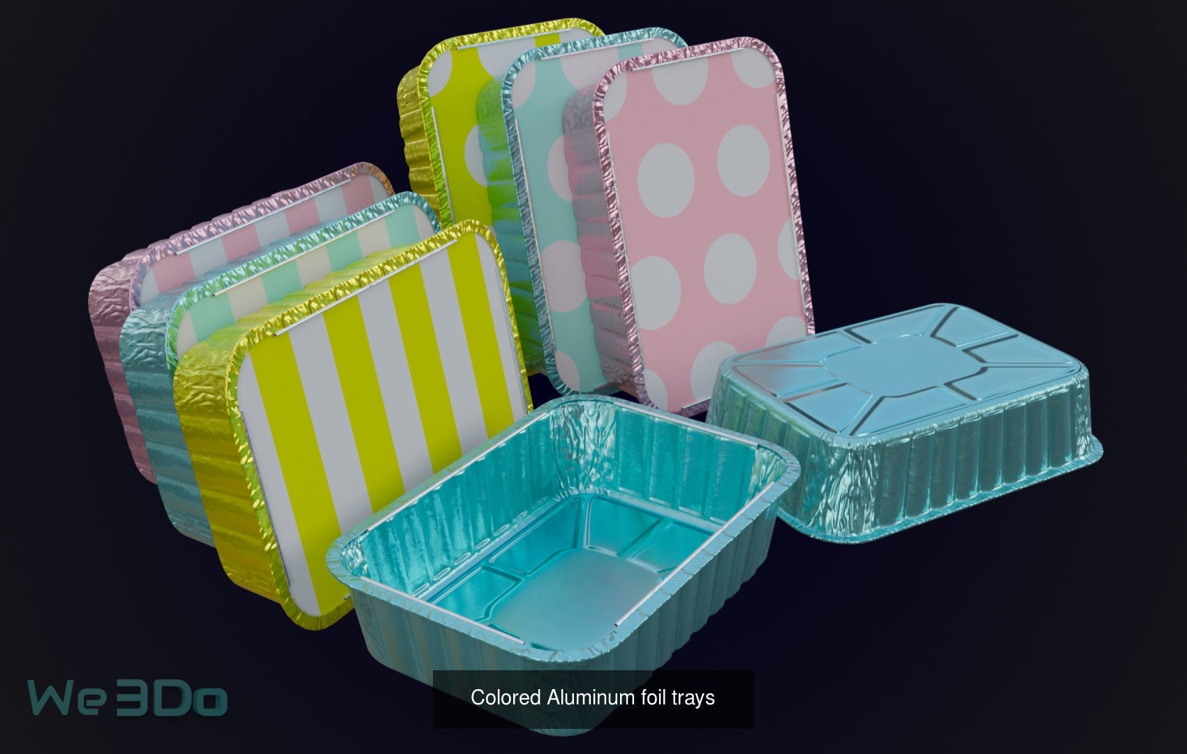 Pack 10 Food-Storage Containers - Low Poly  3D Model Collection_2