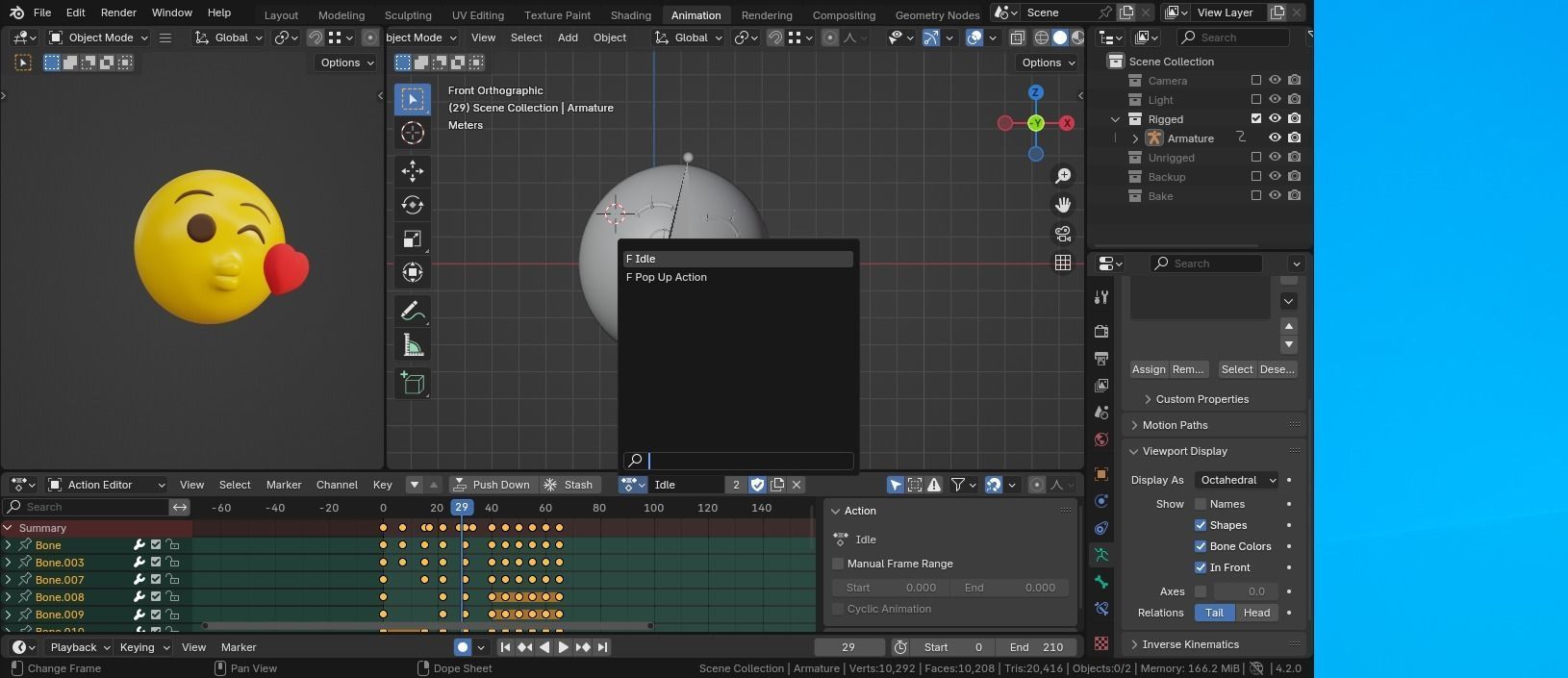 Blow a Kiss Emoticon Emoji or Smiley 3D model_8