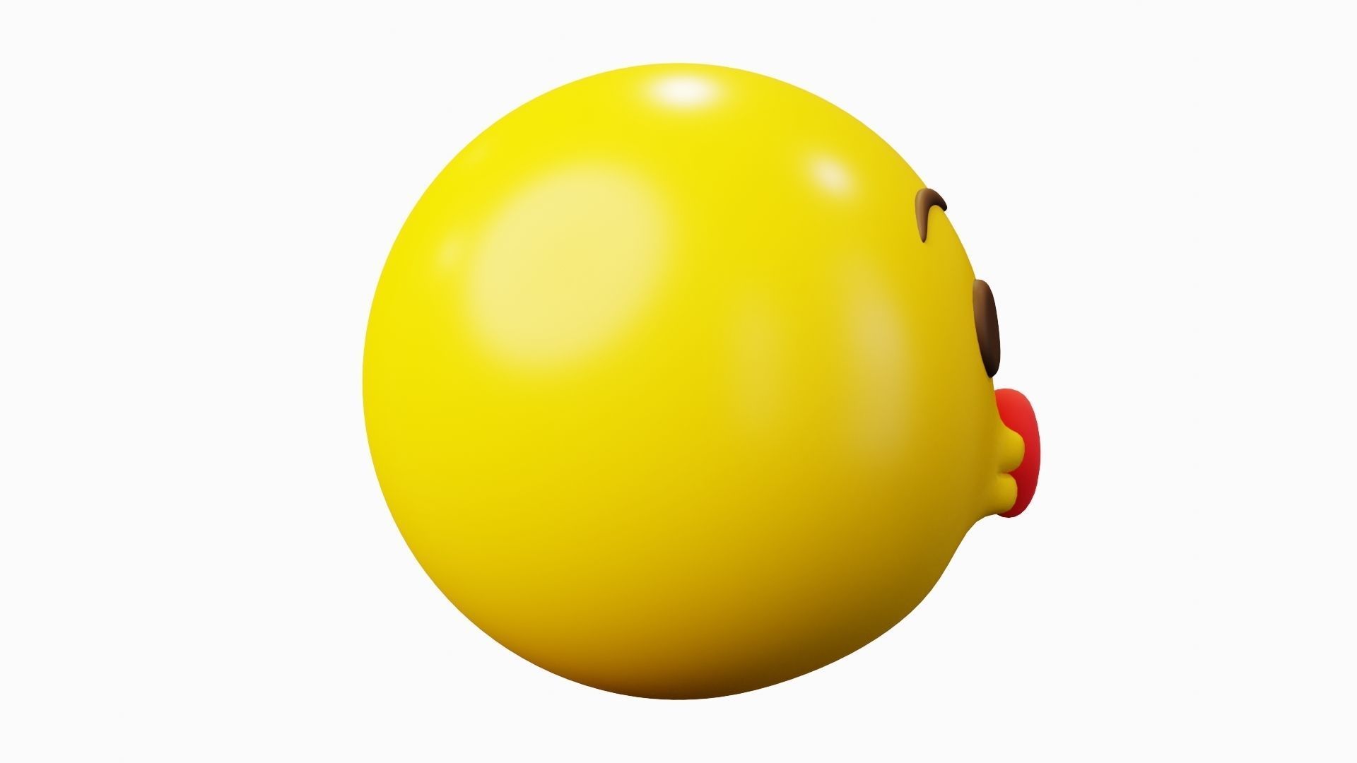 Blow a Kiss Emoticon Emoji or Smiley 3D model_2
